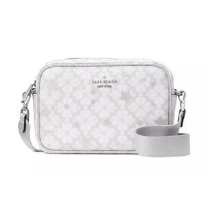 New Kate Spade Spade Flower Star Toss Mini Camera Bag Platinum Grey Multi